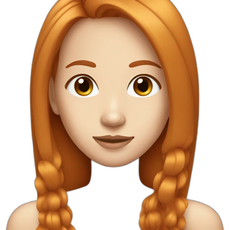 pretty-woman-with-long straigh ginger hair and asian eyes emoji