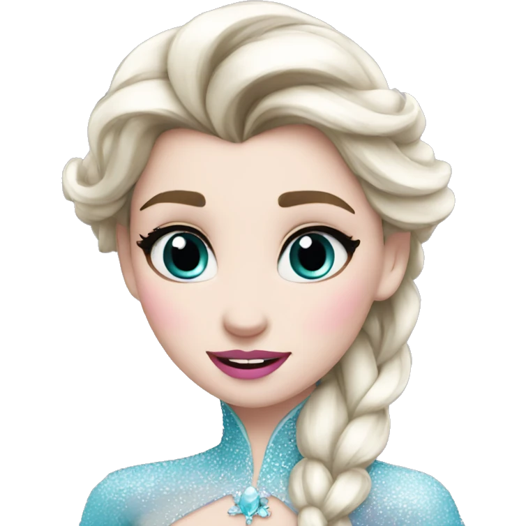 elsa frozen with pink lips emoji