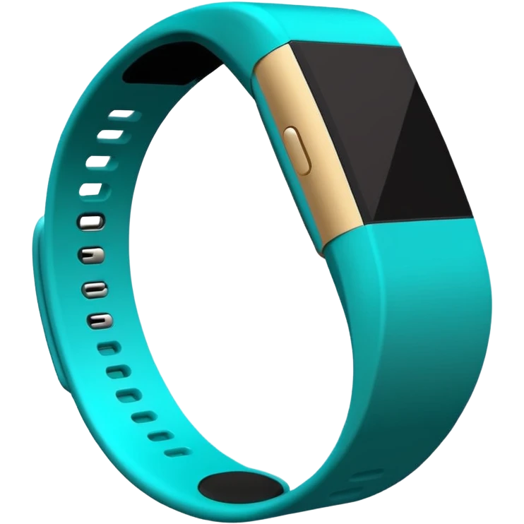 a teal fitbit band lying flat in the style of an ios emoji  emoji