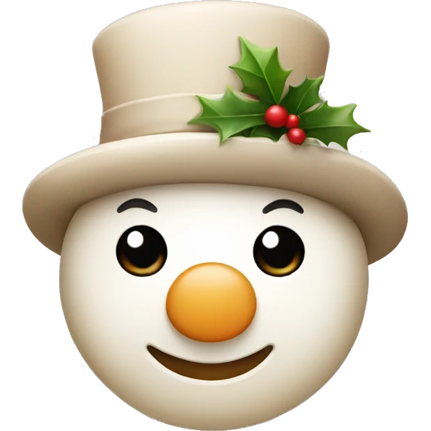 Cute beige snowman emoji