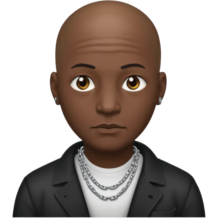 Bald Gangster with silver chain  emoji