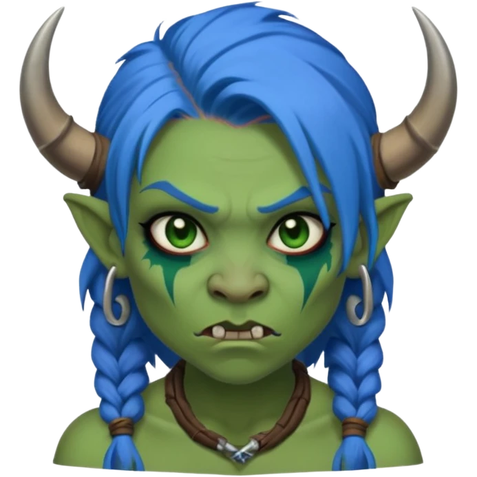 ork woman with blue hair emoji