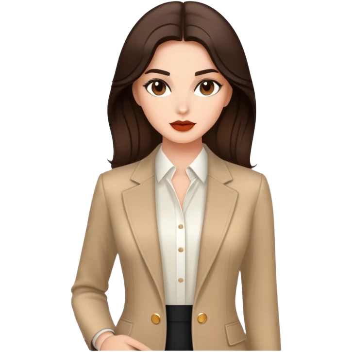 Elegant brunette model with stylish outfit emoji