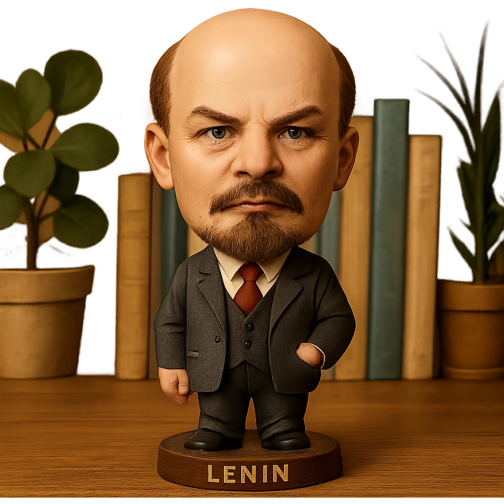 caricature of Lenin in bobblehead style emoji