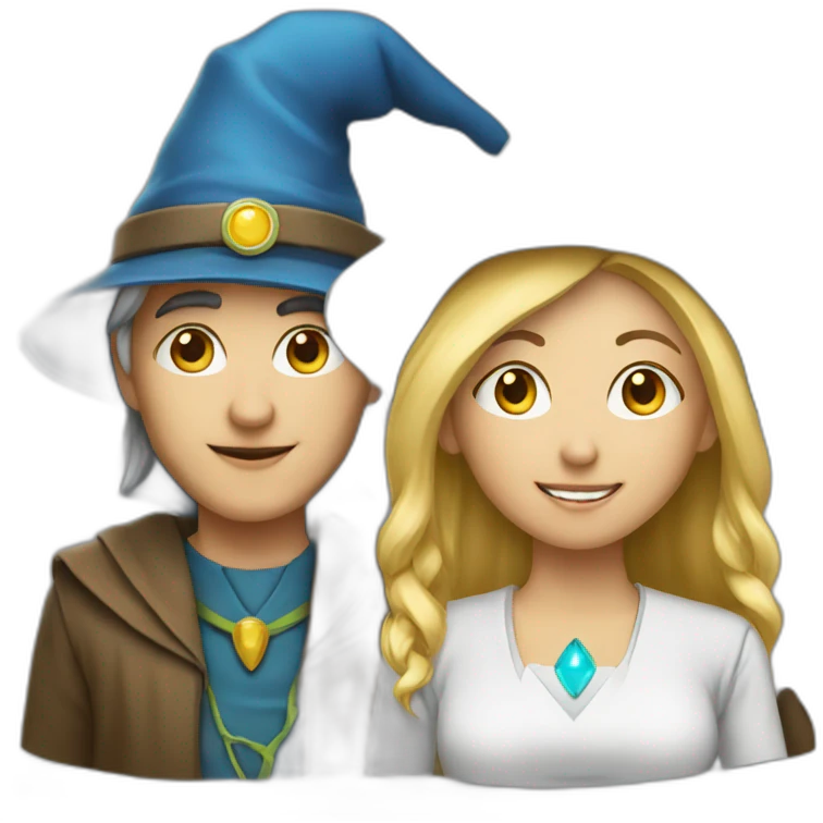 computer wizard male and female emoji