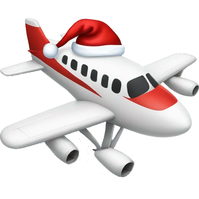 plane with a santa hat emoji