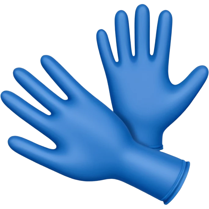 Single Blue latex glove being snapeed on emoji