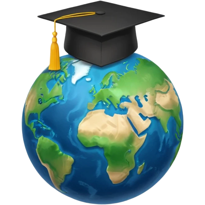 Earth with 🎓 emoji