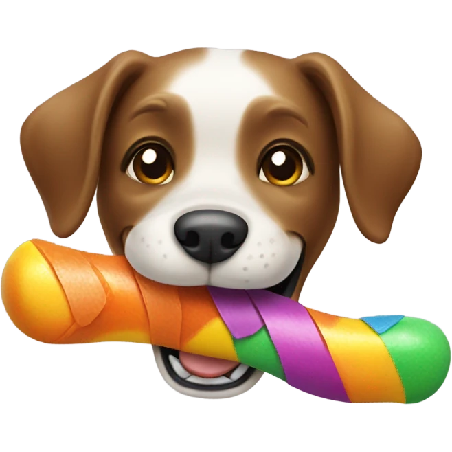 Dog holding a toy emoji