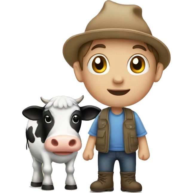 Boy with cow emoji
