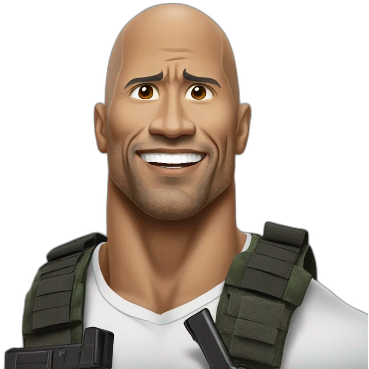 The rock estilo realista con un rifle emoji