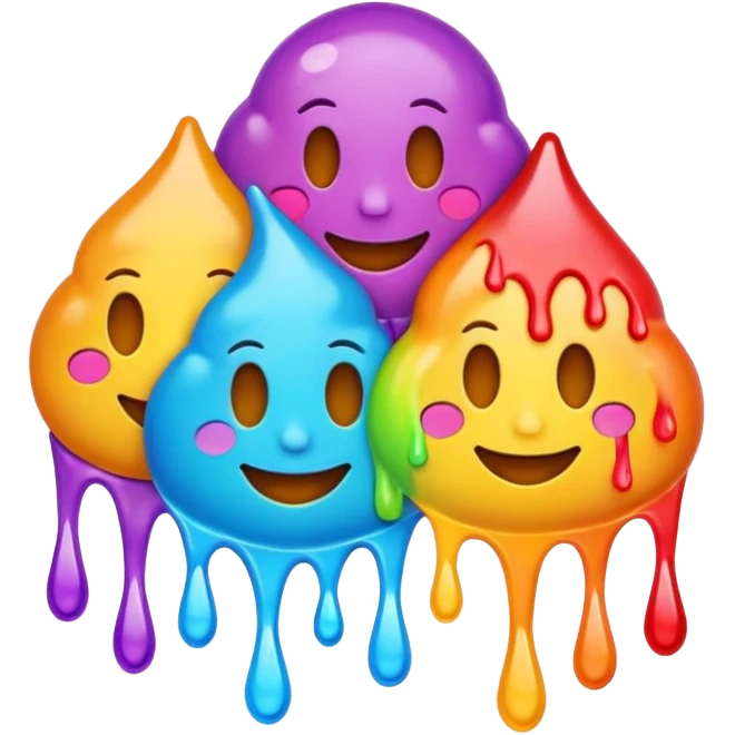 MultiColorful psychedelic melting dripping emojis emoji