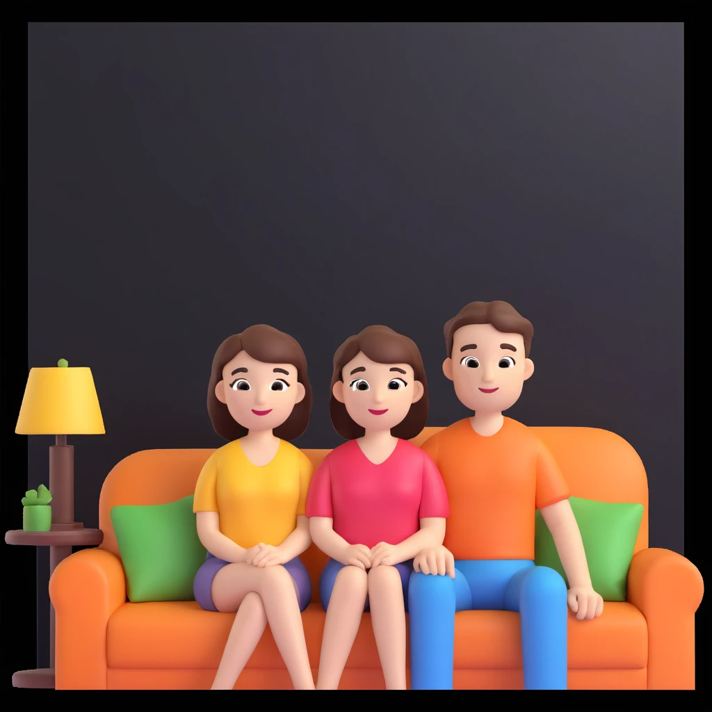  couple posing, close up pose, living room background emoji