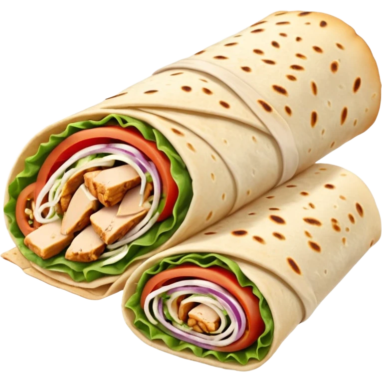 uzun büyük lavaş arası tavuk döner emoji