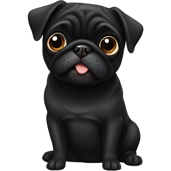 Black pug  emoji