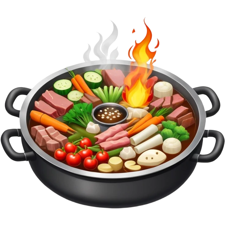 Traditional Chinese hotpot with charcoal fire base emoji