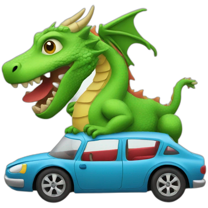 dragon driving a car emoji
