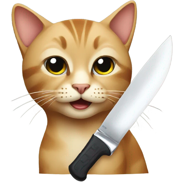 Cat with knife emoji