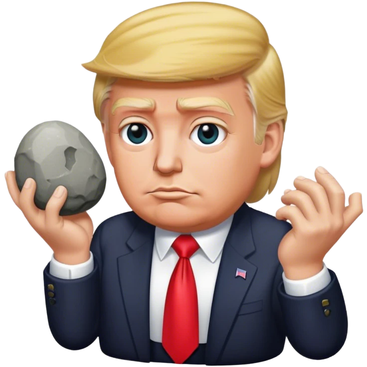 Trump holding a stone in his hands emoji