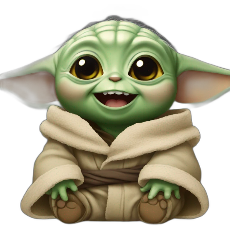 Laughing baby yoda  emoji