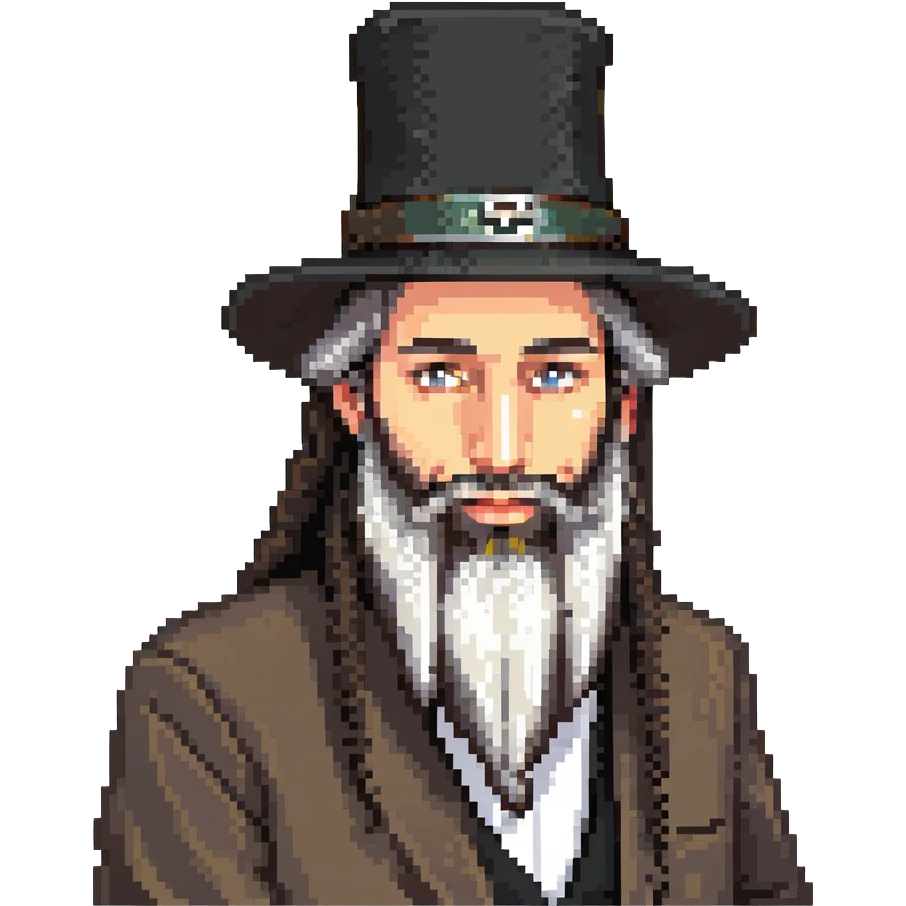 Jewish Haredi man with black hat, long beard, and payot emoji