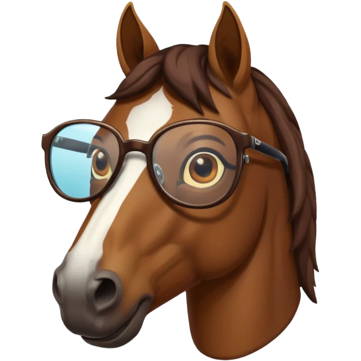 retro horse with glasses emoji