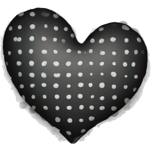 The heart is black with white spots emoji