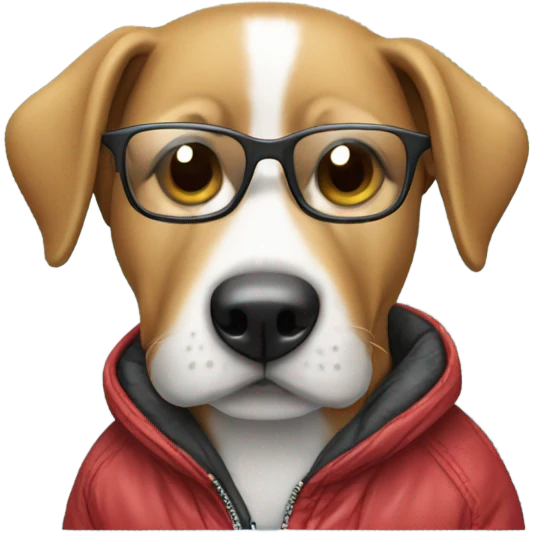 Dog wearing a glass with jacket  emoji
