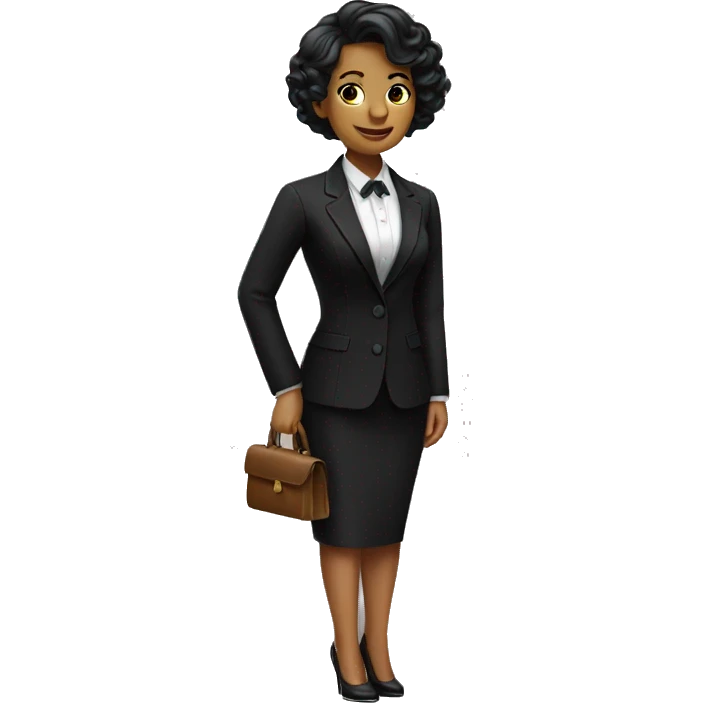 dapper women in black suit emoji