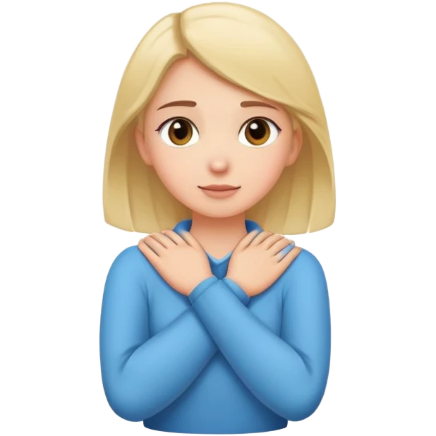 Girl putting arms around neck emoji