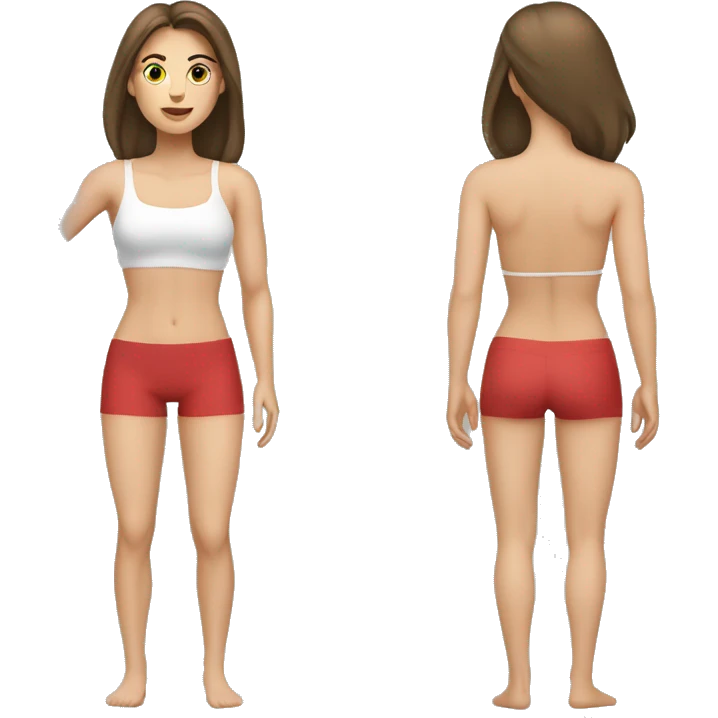 Woman leg muscles, Caucasian woman, brunette emoji