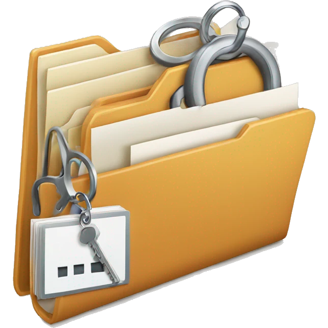 folder with documents and keys on it emoji