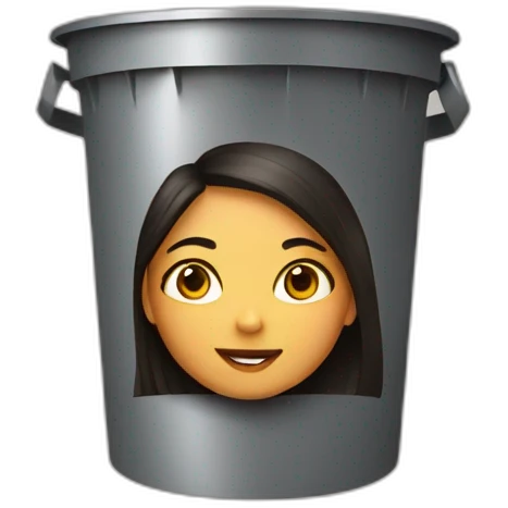 Latín girl inside a trash can emoji