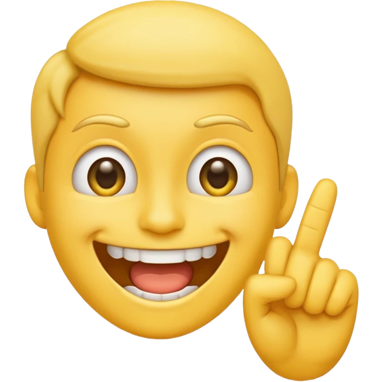 Emoji smiling with index finger in teeth emoji