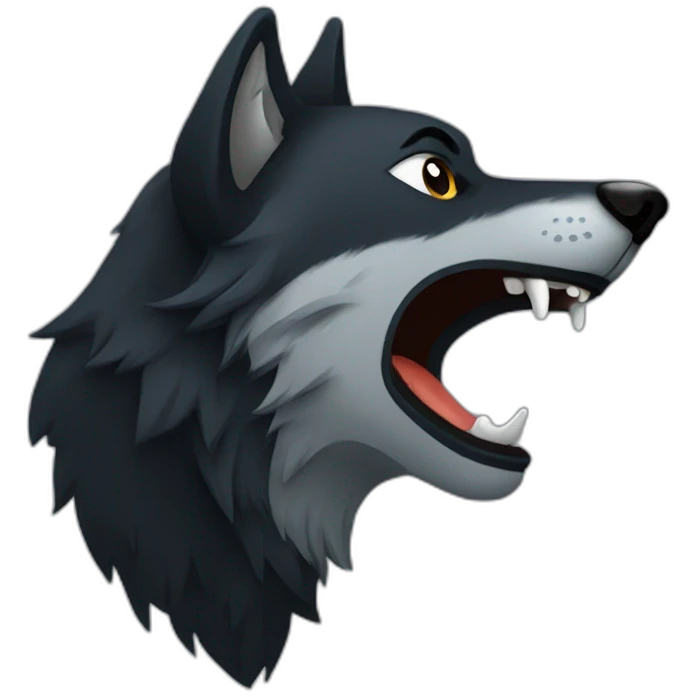 Black wolf howling  emoji