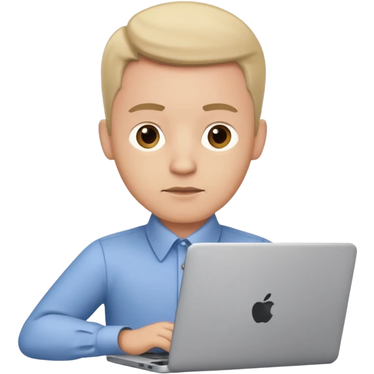 30s male office worker working in front of laptop emoji