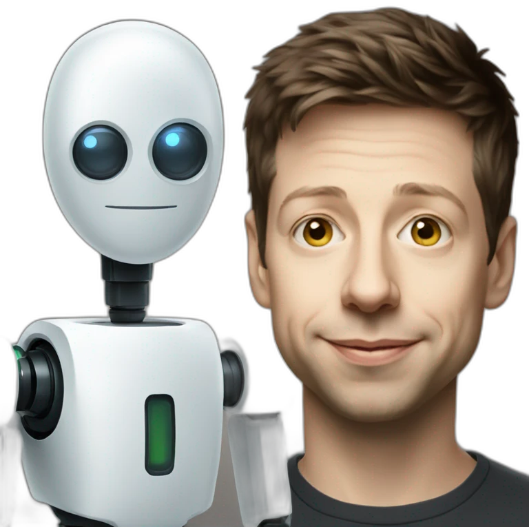 Sam Altman with Robot IA emoji