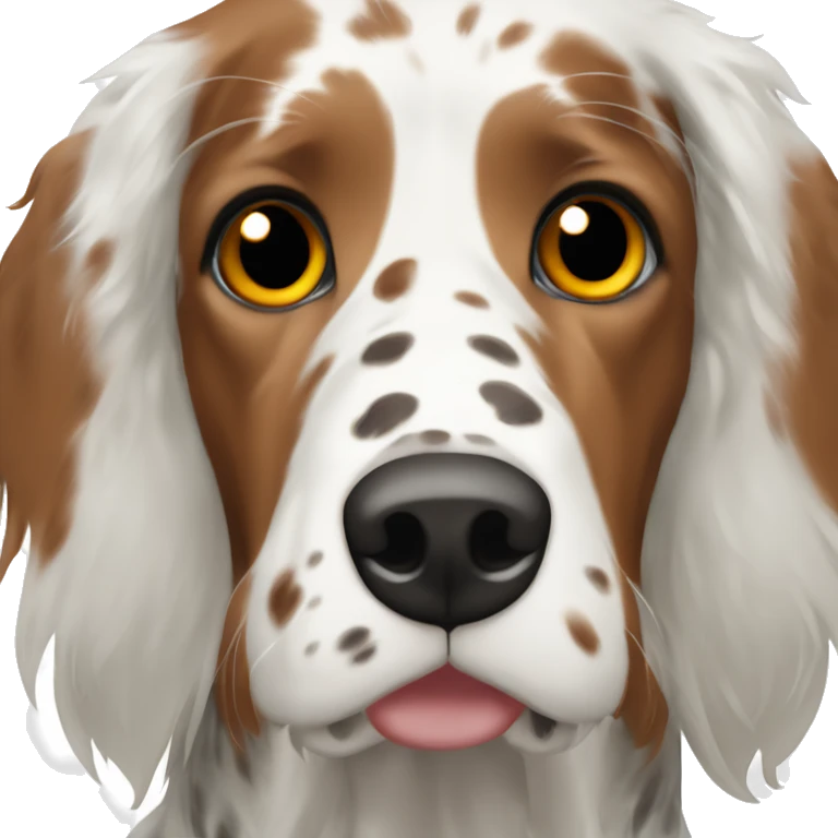 English setter witt black ear and brown face emoji