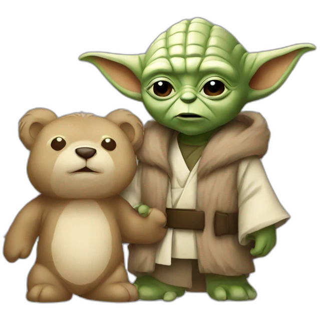 Yoda with a bear emoji