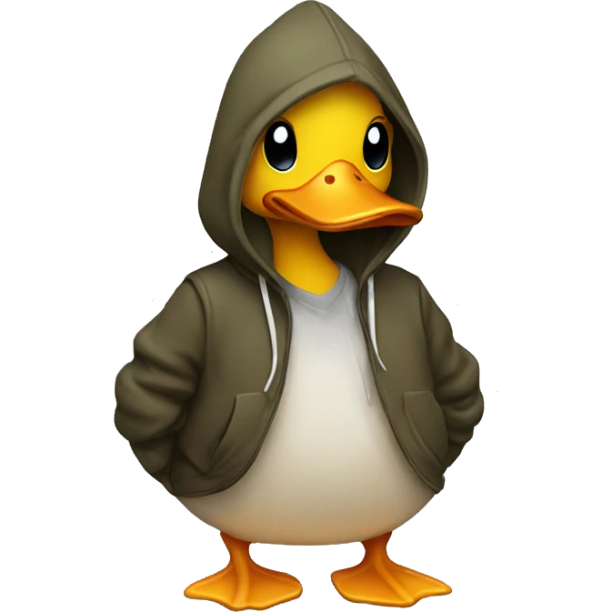 Duck with hoodie  emoji