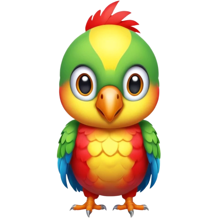 exotic parrot character, colorful feathers, cute face, 3D cartoon, mobile game icon style, clean background, no text, no watermark
 emoji