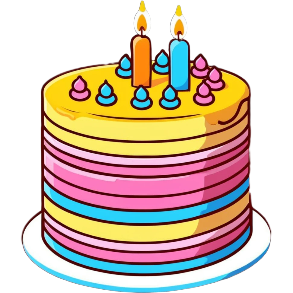 colorful birthday cake with a slice missing, showing layers inside emoji