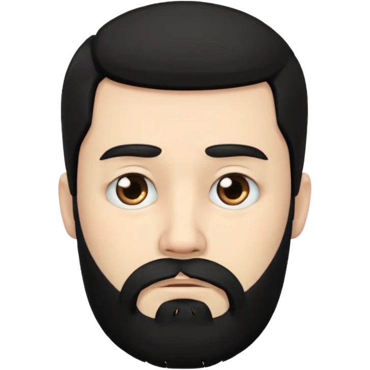 мужчина с белым тоном кожи и черными волосами и бородой с грусным взглядом emoji