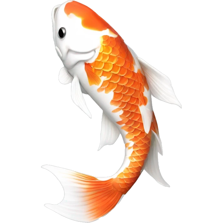 Platinum white long finned short bodied koi fish emoji
