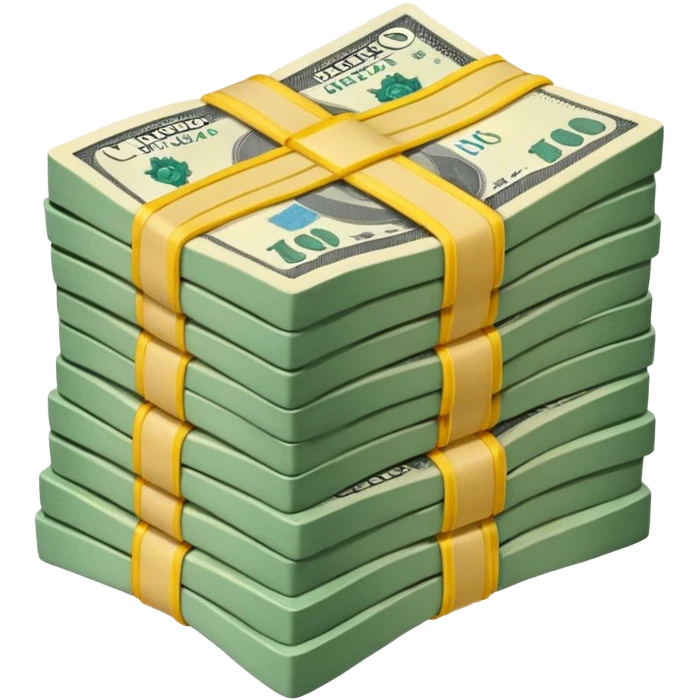 make a stack of candian dollars held togethher one rubber emoji