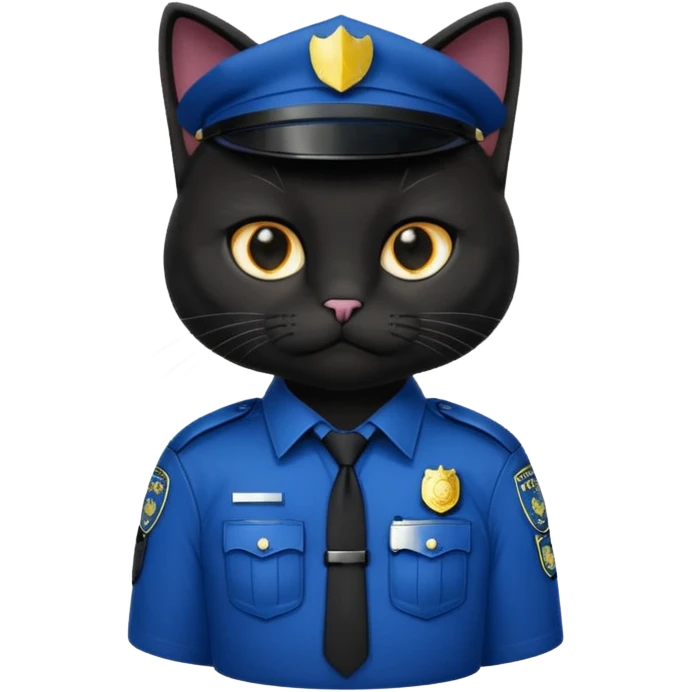black cat police emoji