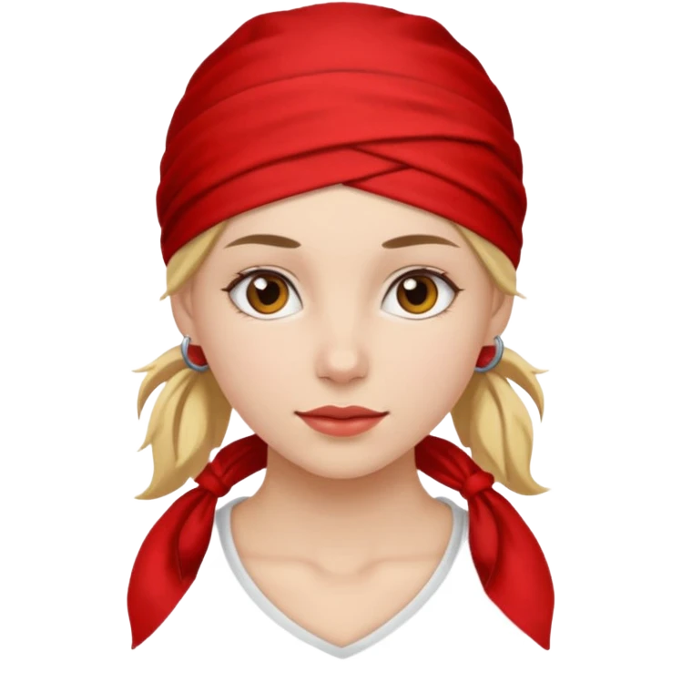 woman with wearing red bandana emoji