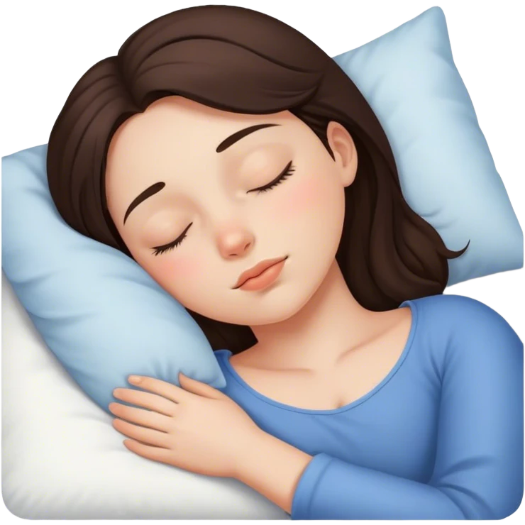 Brunette girl sleeping emoji