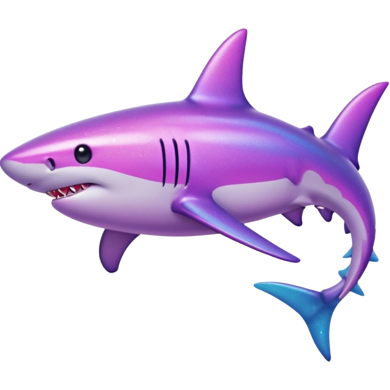 glitter purple and pink shark emoji