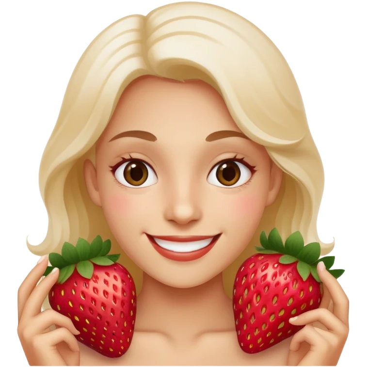 Happy Smile with strawberries instead of eyes  emoji